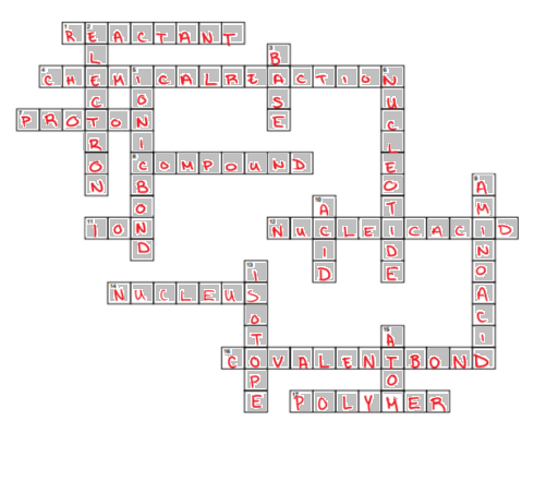 A Crossword Puzzle On Topic Carbon And Its Compounds Science Carbon And 