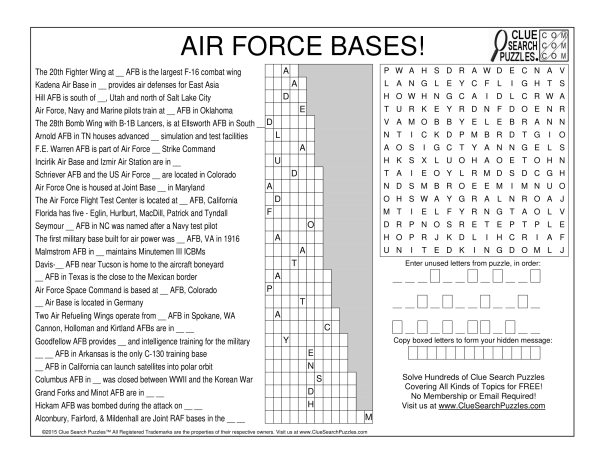 AIR FORCE BASES TRIVIA QUIZ