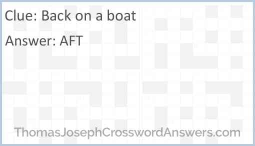 Back On A Boat Crossword Clue ThomasJosephCrosswordAnswers