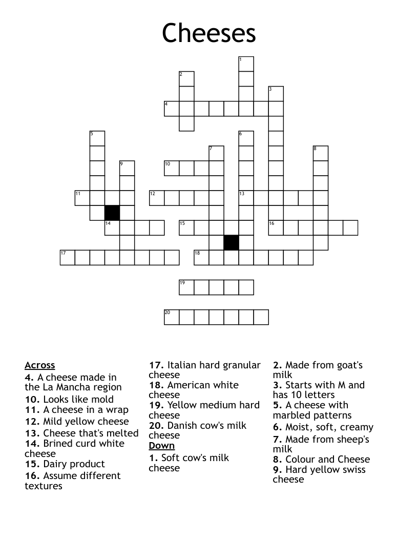 Bel Italian Cheese Crossword