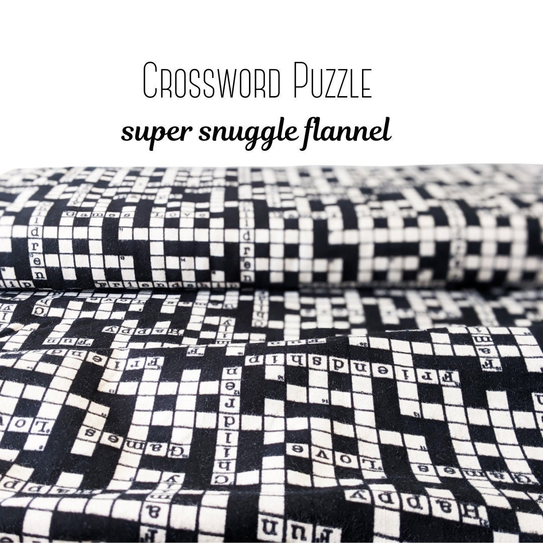 Black And Off white Crossword Puzzle 42 Wide 100 Cotton Etsy