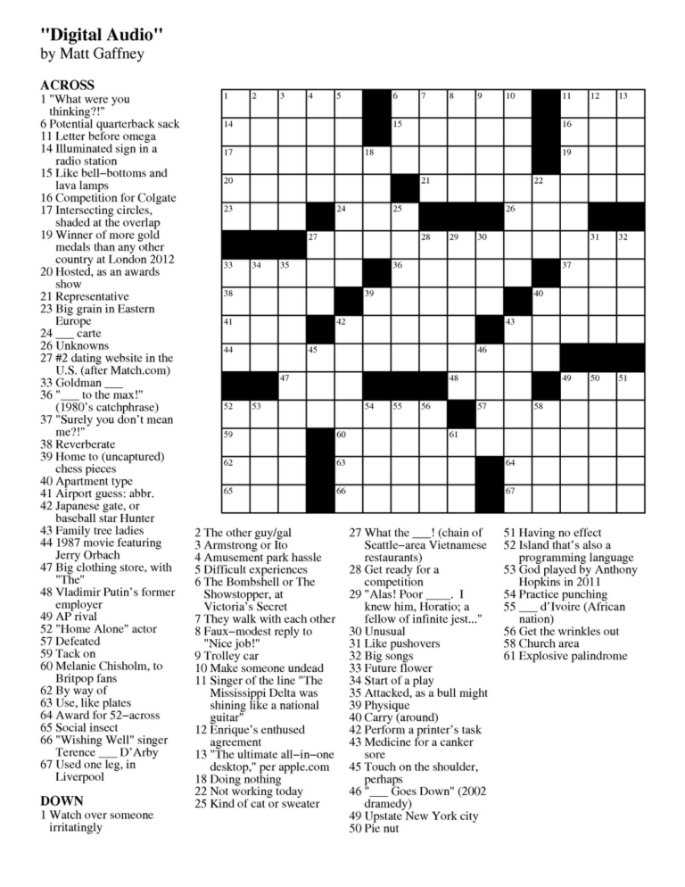 Boatload Crossword Puzzles Free Crosswords Printable James Crossword 