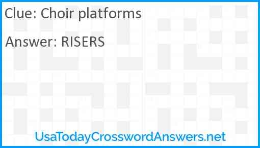 Choir Platforms Crossword Clue UsaTodayCrosswordAnswers