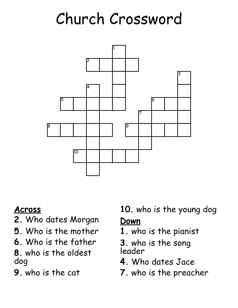 Church Crossword WordMint