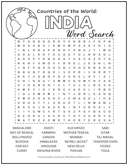 Cities Of India Word Search Puzzle Student Handouts Vrogue co