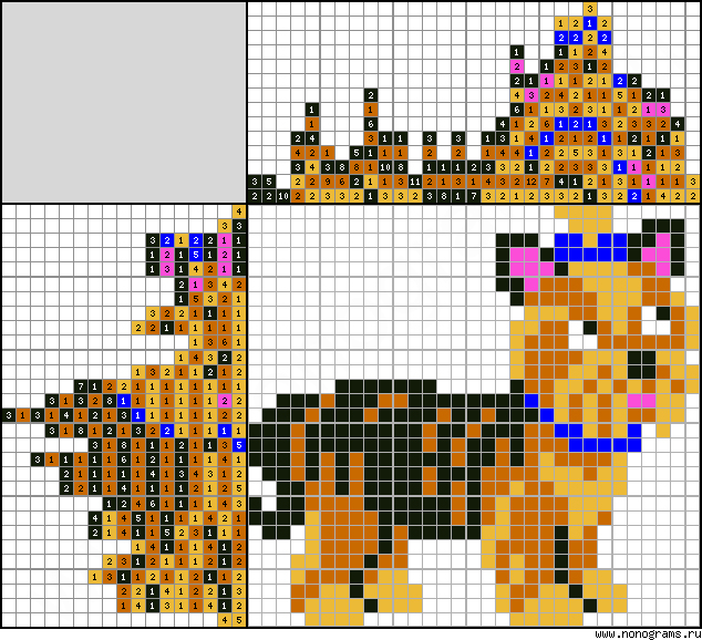 Colour Japanese Crossword Dog