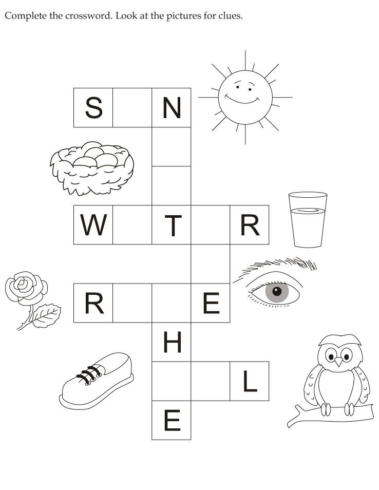 Complete The Crossword Look At The Pictures For Clues Download Free 