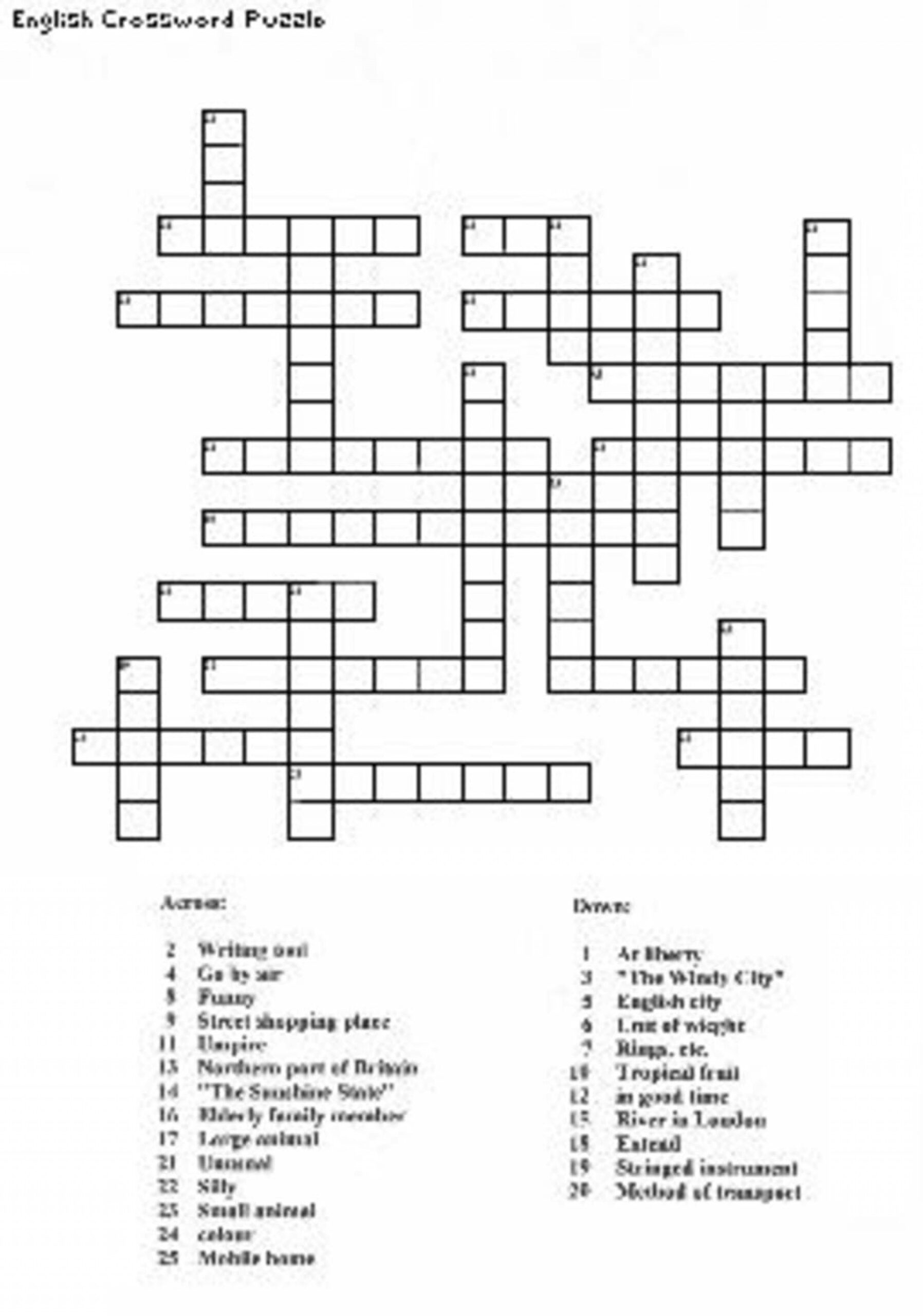 Create Free Crossword Puzzles Printable Printable Crossword Puzzles