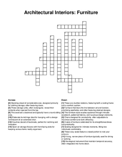 Crossword Clue Of Furniture Wood At Robert Richardson Blog