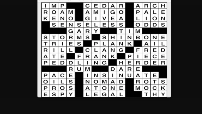 Crossword Puzzle Wander Words Answers May 21 2019 Metro US