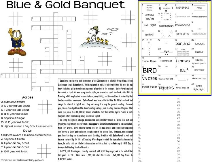 Cub Scout Leader Crossword