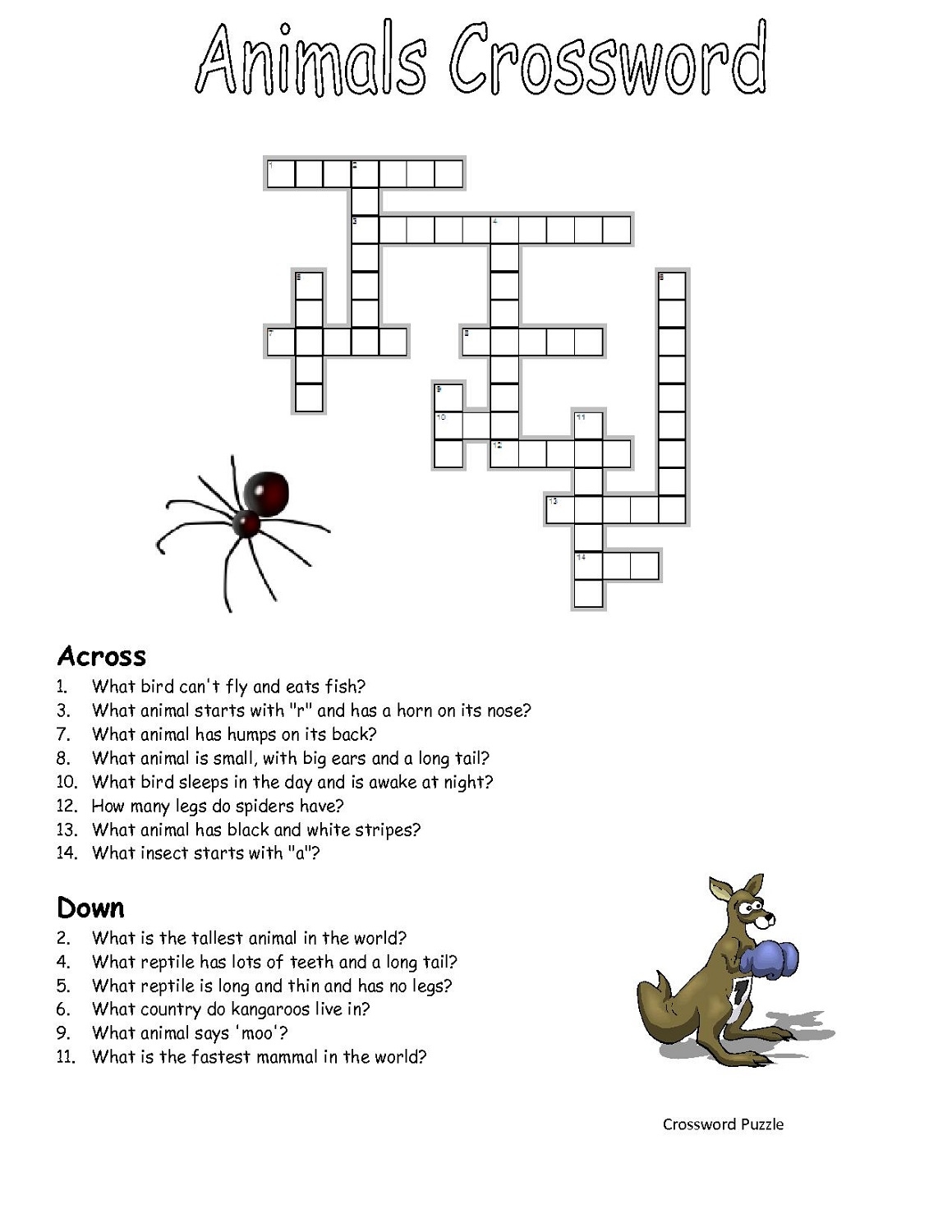 Easy Crossword Puzzles For Kids Online