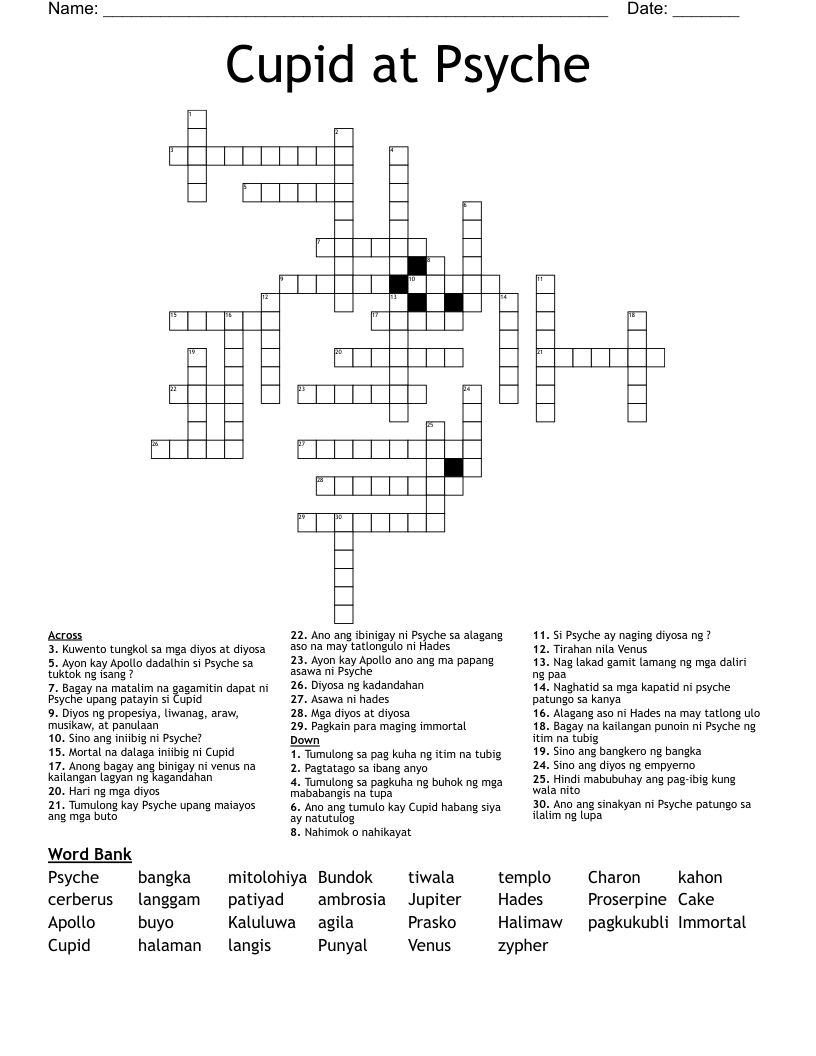 Eros In Rome Crossword Ancient Roman Poets