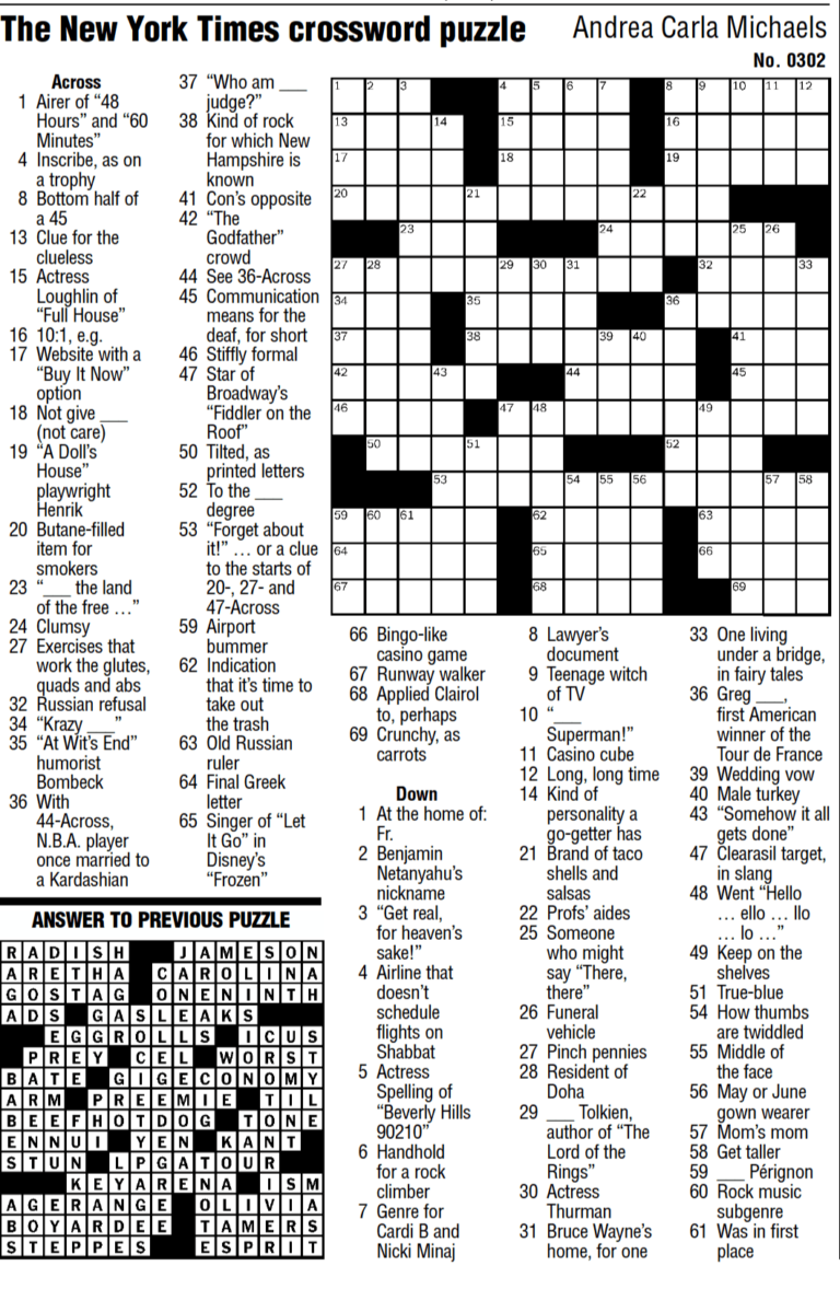 Free Printable Nyt Crossword Puzzles Web Just Print It Up And Have Fun 