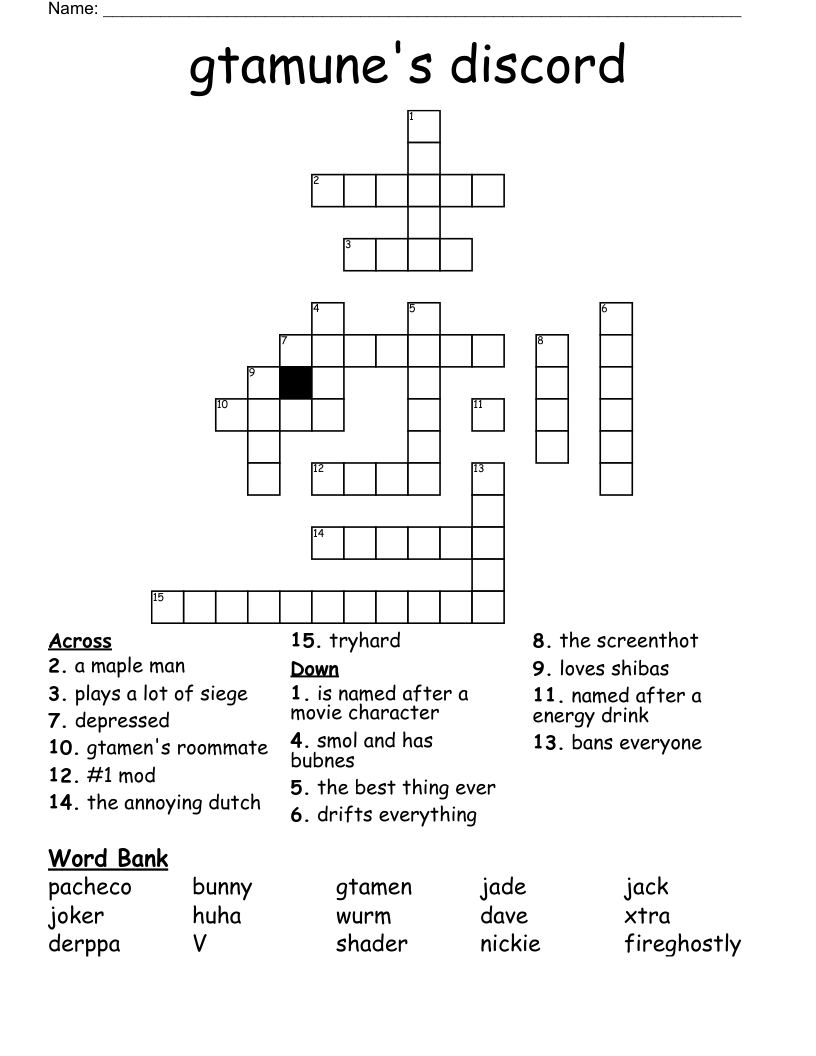 Goddess Of Discord Crossword