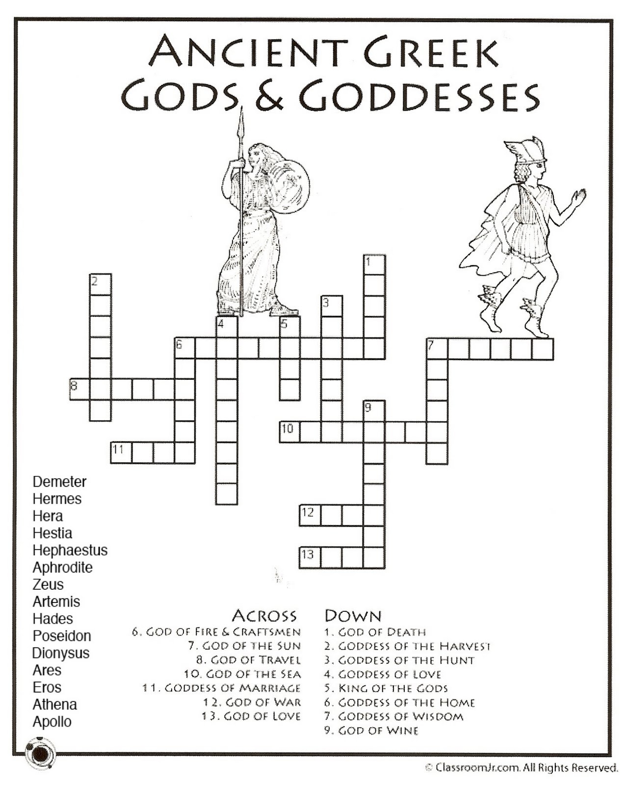 Greek God Of Love Crossword Prntbl concejomunicipaldechinu gov co