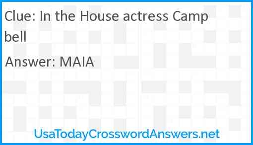 In The House Actress Campbell Crossword Clue UsaTodayCrosswordAnswers