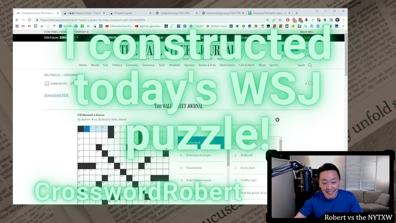 Insider Info On My WSJ Crossword Puzzle Debut Thursday 4 20 23 Wall 