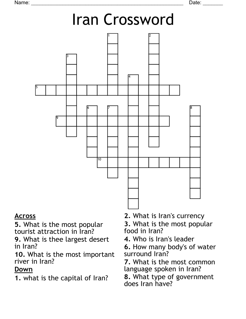 Iran Crossword WordMint