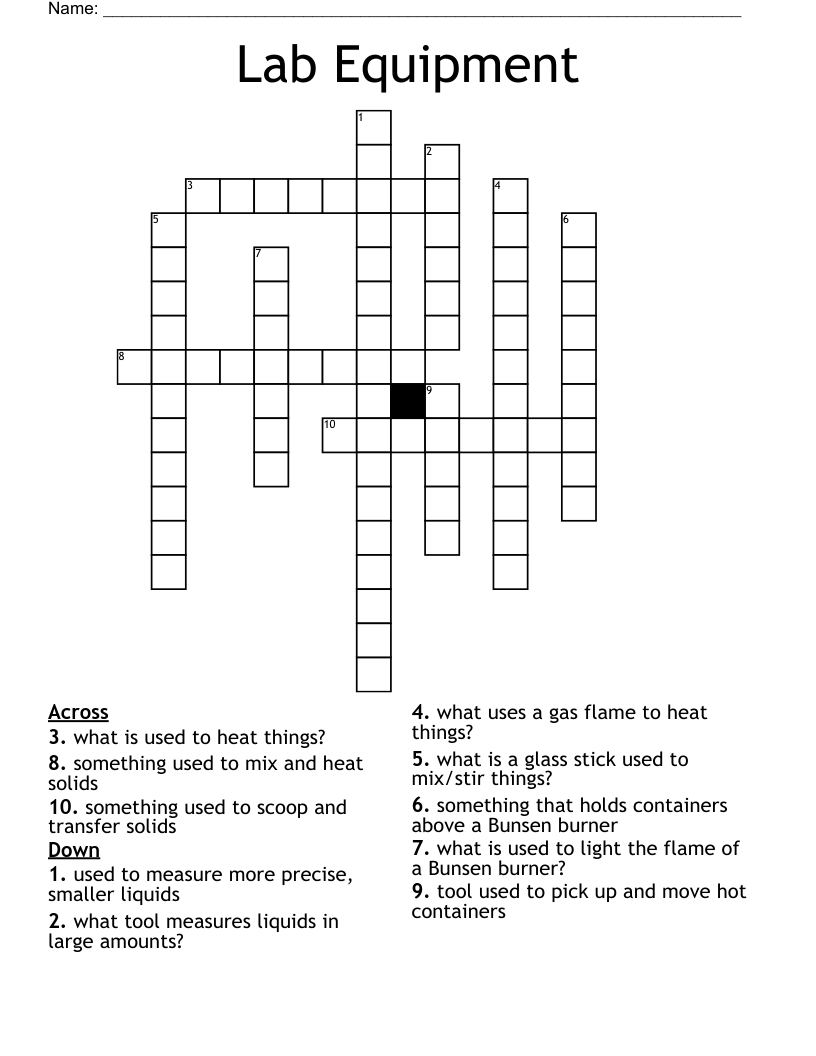 Laboratory Gas Burner Crossword Crossword Lab Equipment Wordmint 