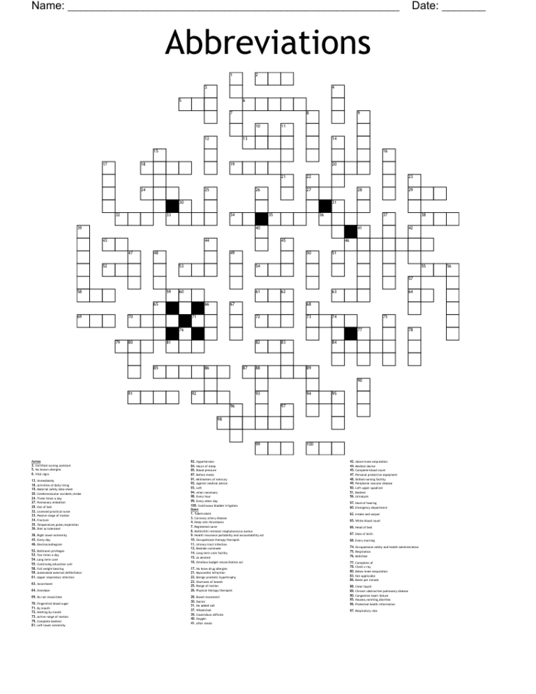 Lawyer Abbreviation Crossword Puzzle Clue At Lindsey Place Blog