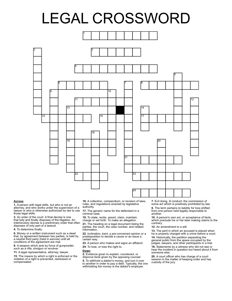 LEGAL CROSSWORD WordMint