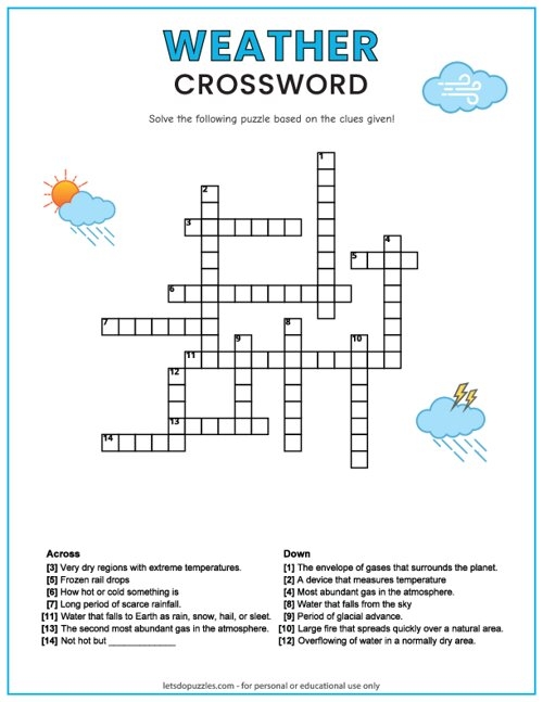 Line On A Weather Map Crossword Prntbl concejomunicipaldechinu gov co