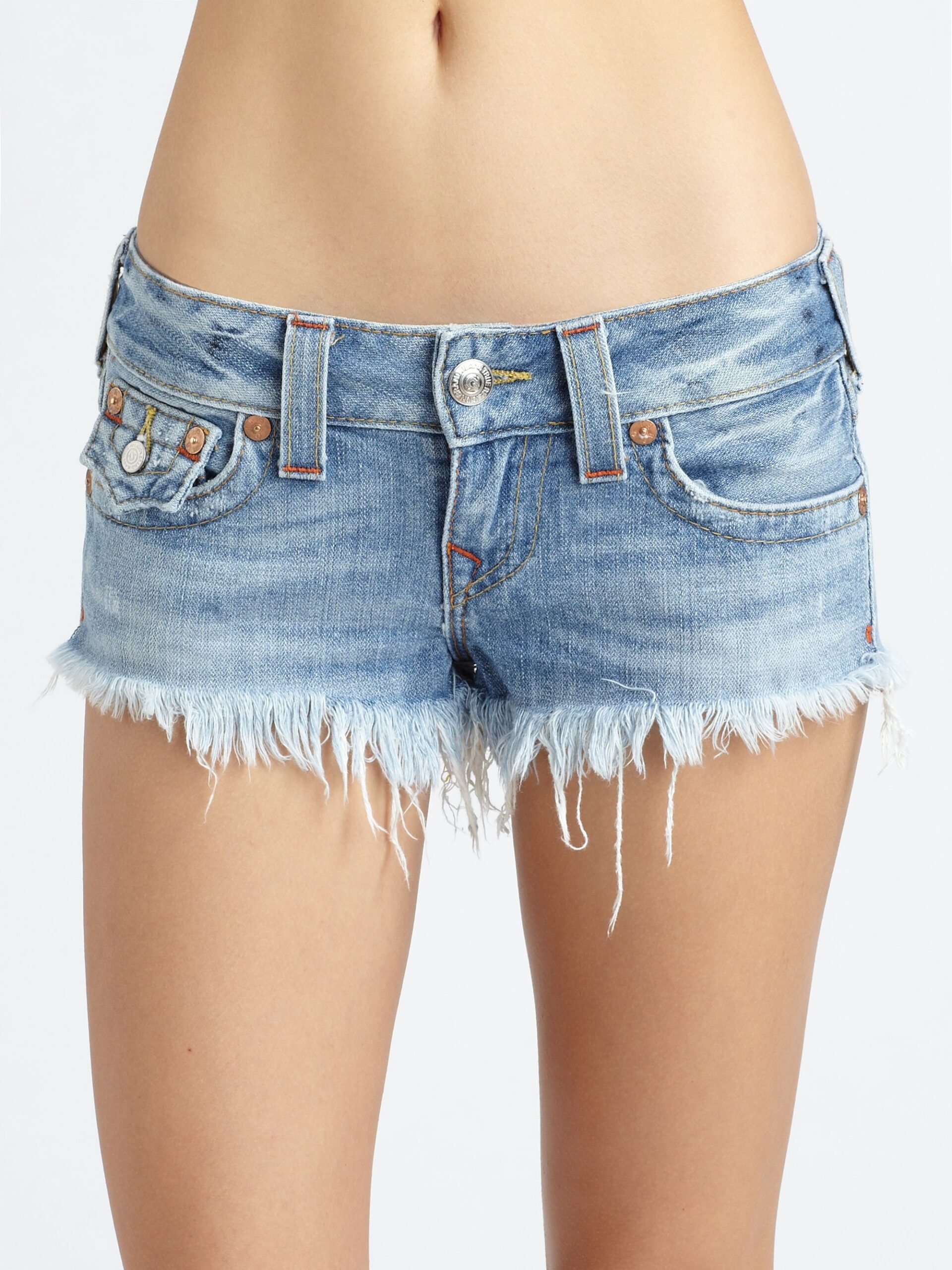 Lyst True Religion Joey Cut Off Denim Shorts In Blue