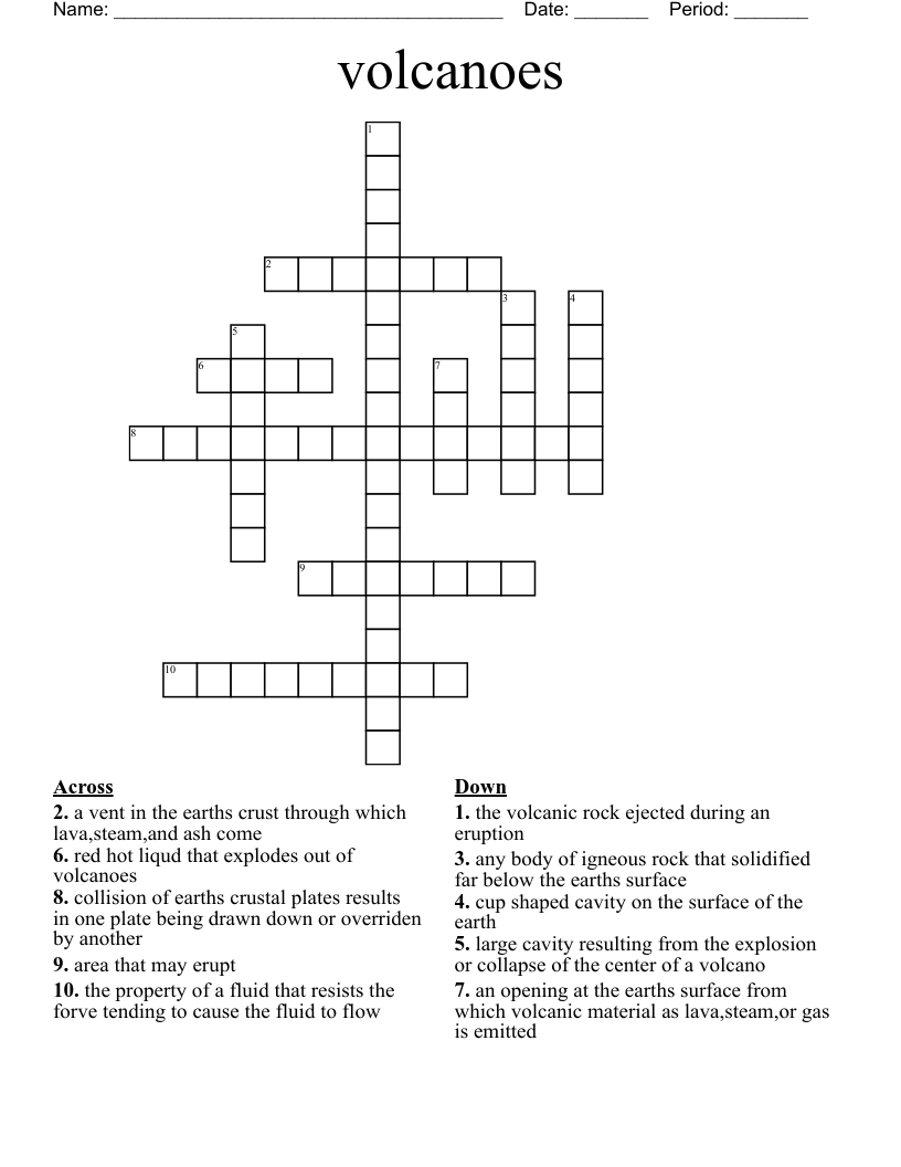 Most Common Volcanic Rock Crossword At Ida Adams Blog