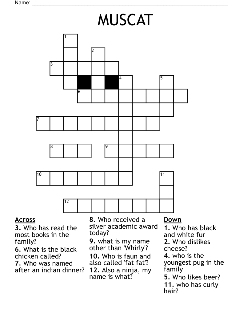 MUSCAT Crossword WordMint