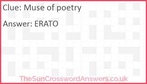 Muse Of Poetry Crossword Clue TheSunCrosswordAnswers co uk