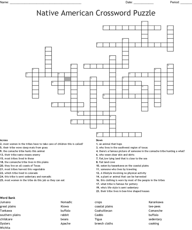 Native American Crossword Puzzle Wordmint Vrogue co