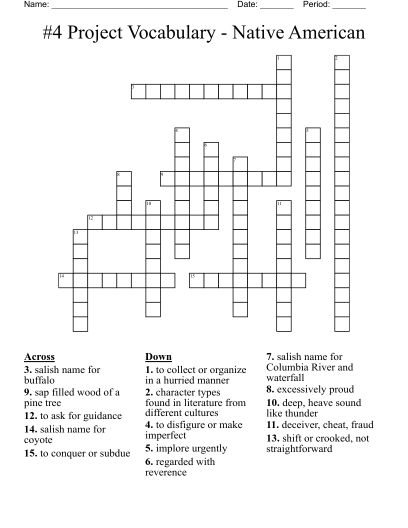 Native American Crossword Puzzle Wordmint Vrogue co