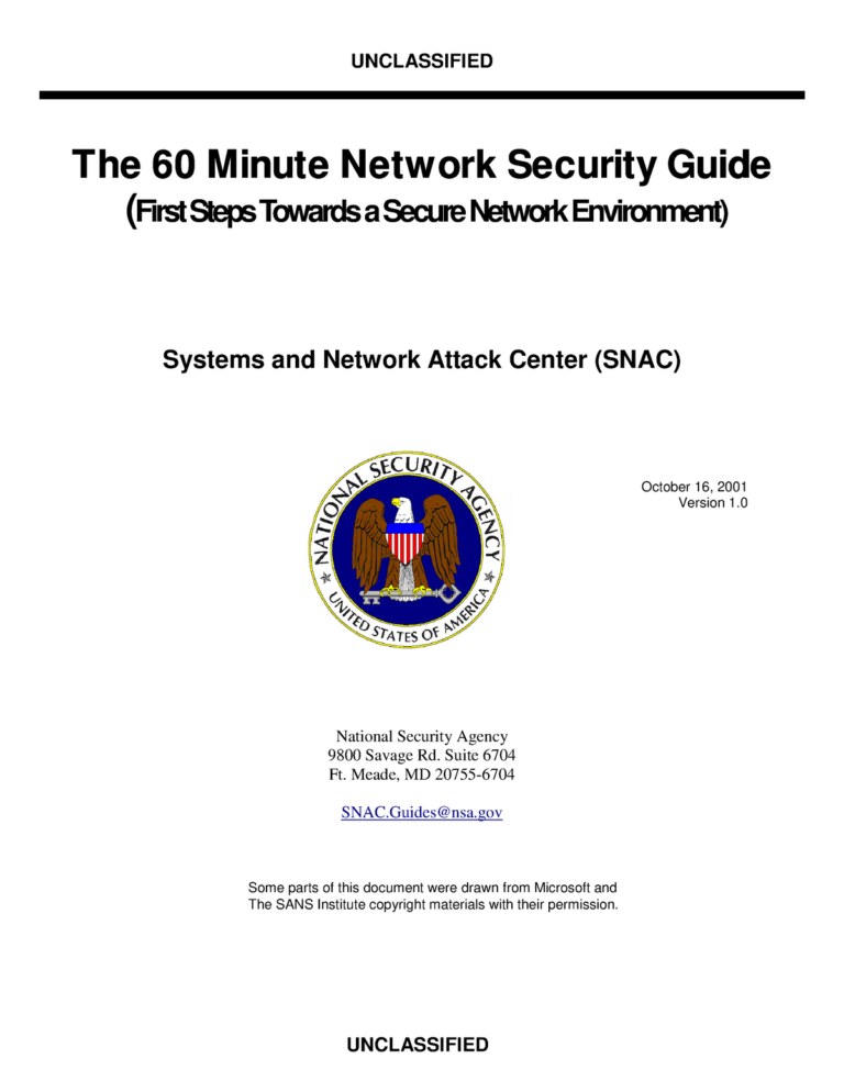 Networking And Security CIA The 60 Minute Network Security Guide 