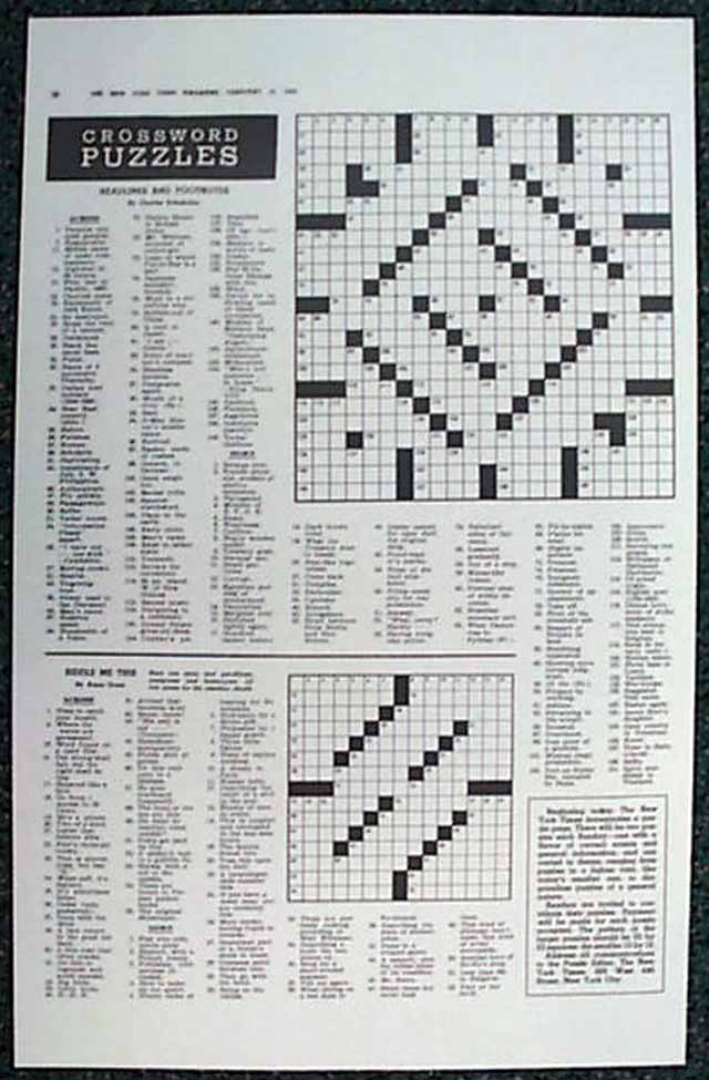 New York Times Crossword Free Printable