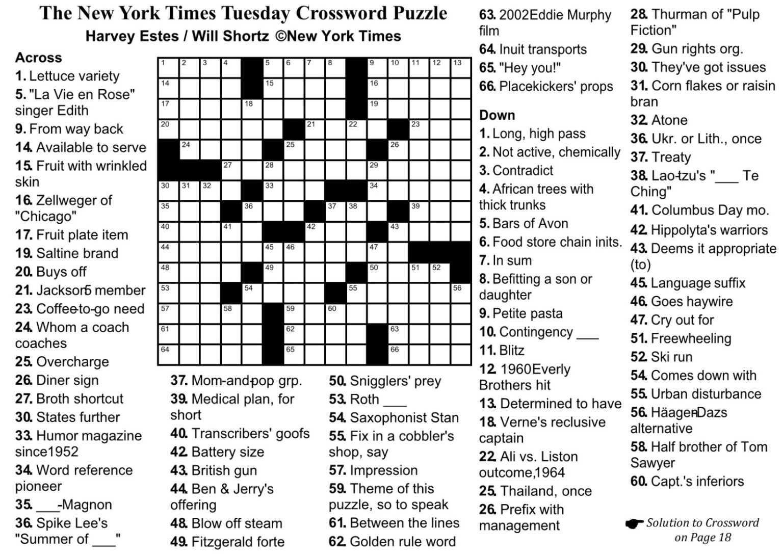 New York Times Sunday Crossword Printable Rtrs Online New York Mary 