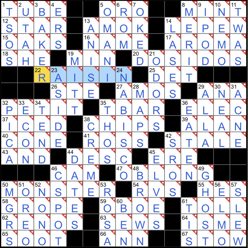 NYT National Homemade Cookie Day Crossword Answers