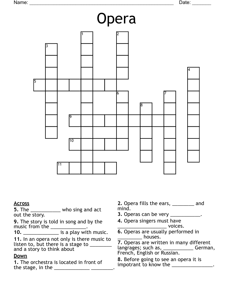 Opera Crossword WordMint