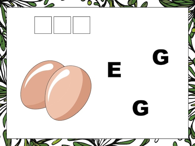 Premium Vector Cartoon Egg Crossword Put The Letters In The Correct Order