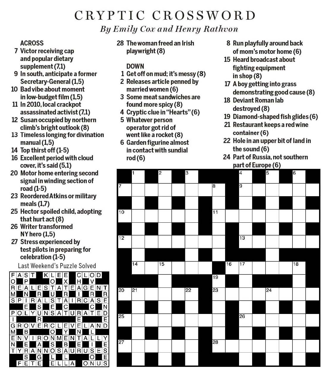 Printable Globe And Mail Cryptic Crossword Printable JD