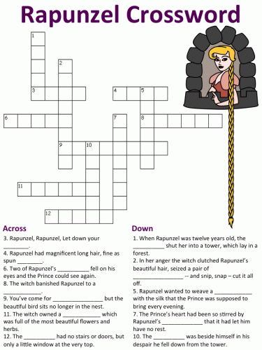 Rapunzel Crossword Puzzles