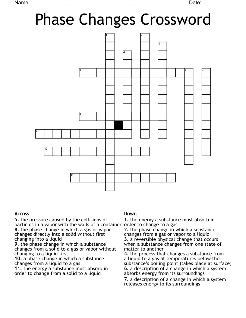 Rearrangement Series Of Changes Crossword Prntbl 