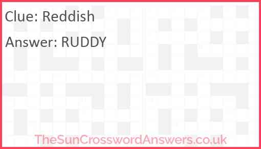 Reddish Crossword Clue TheSunCrosswordAnswers co uk