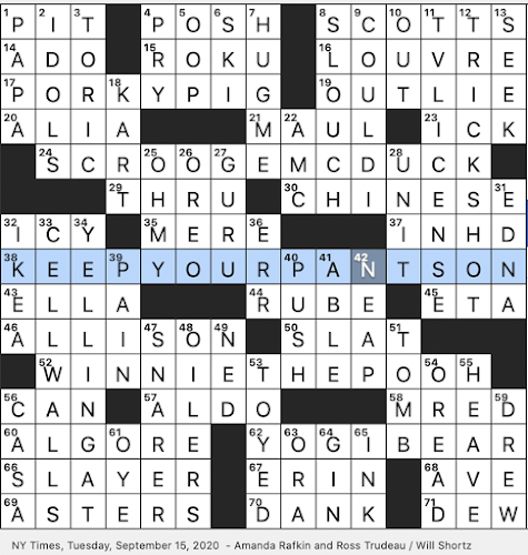 Rex Parker Does The NYT Crossword Puzzle Mountain Nymph TUE 9 15 20