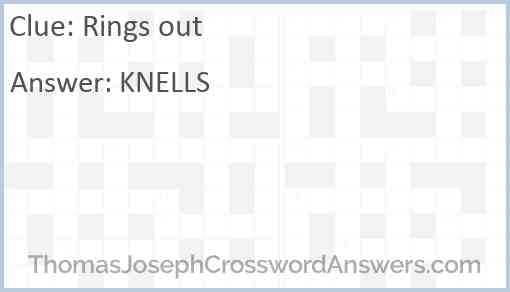 Rings Out Crossword Clue ThomasJosephCrosswordAnswers