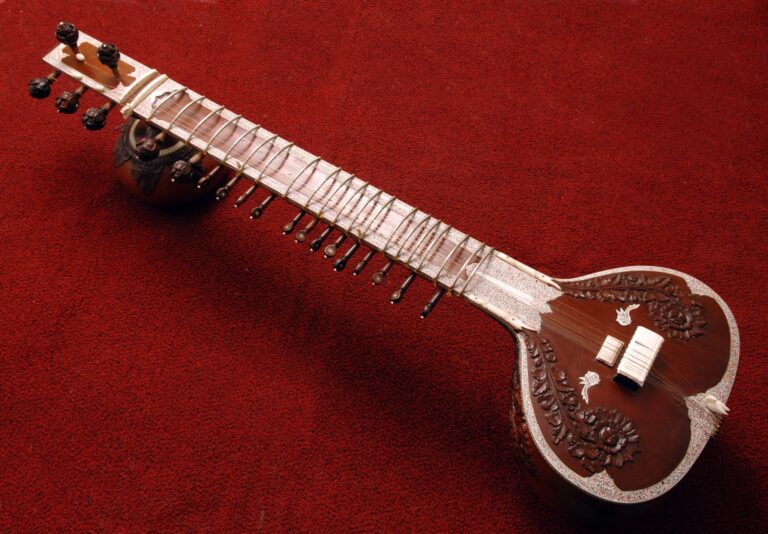 Sitar Noun A Large Long necked Indian Lute With Movable Frets Played 