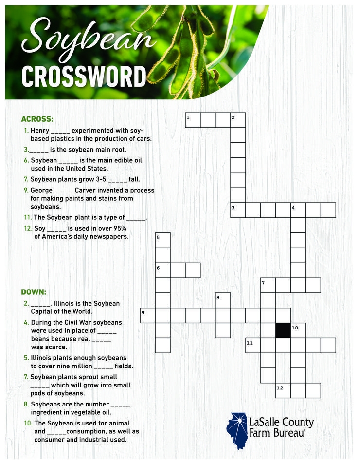 Soybean Crossword Puzzle Fact Sheet Fact Sheet Crossword How To 