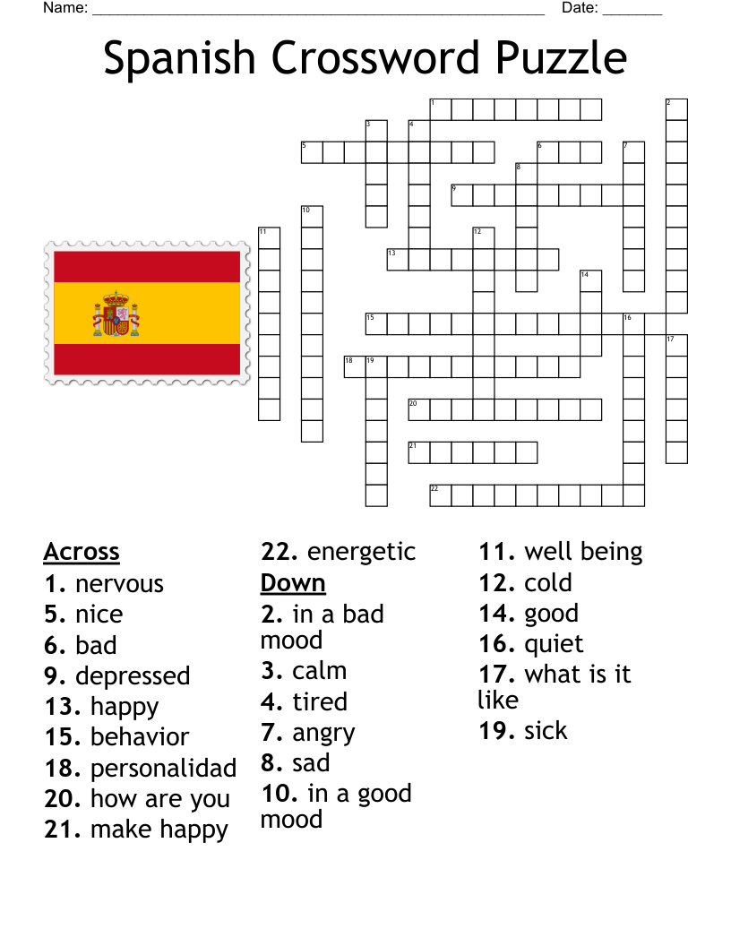 Spanish Crossword Puzzle WordMint