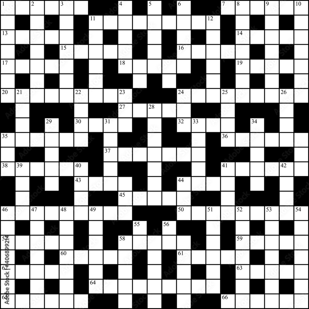 Square Crossword Template Symmetrically Intersecting Rows And Columns 