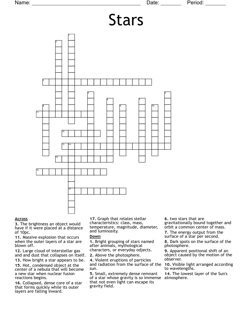 Stars Crossword WordMint